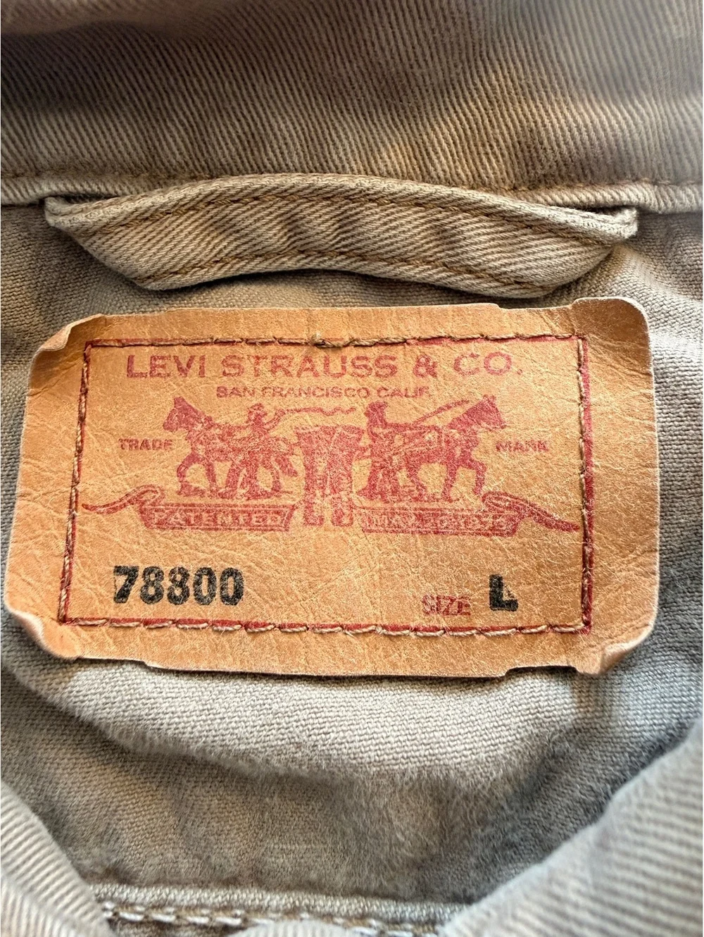 Levi's 78800 Youth Boys Khaki Tan Cotton Trucker Jacket L